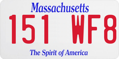 MA license plate 151WF8