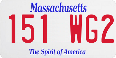 MA license plate 151WG2
