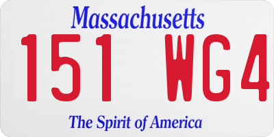 MA license plate 151WG4