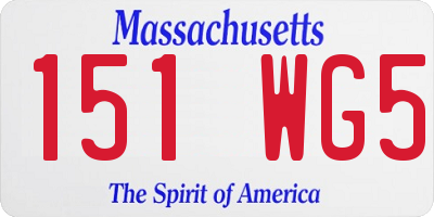MA license plate 151WG5