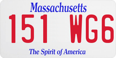 MA license plate 151WG6