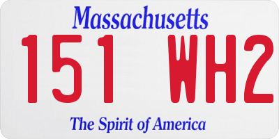 MA license plate 151WH2