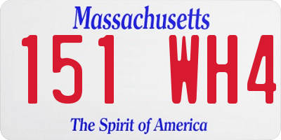 MA license plate 151WH4