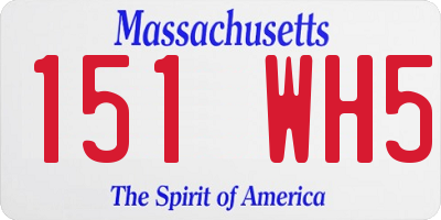 MA license plate 151WH5