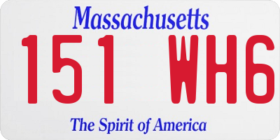 MA license plate 151WH6