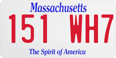 MA license plate 151WH7