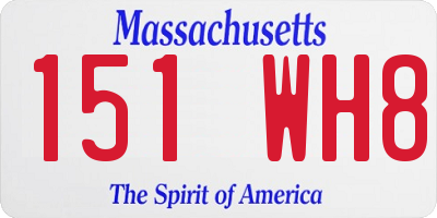 MA license plate 151WH8