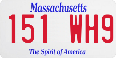 MA license plate 151WH9