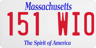 MA license plate 151WI0