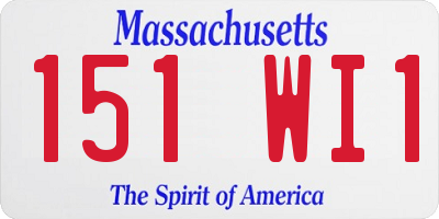 MA license plate 151WI1