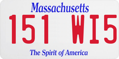 MA license plate 151WI5