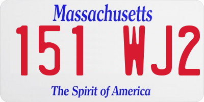 MA license plate 151WJ2