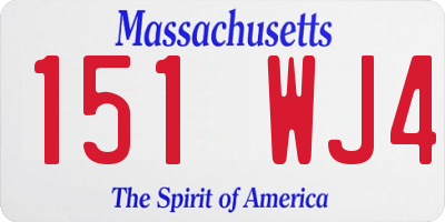 MA license plate 151WJ4
