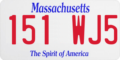 MA license plate 151WJ5