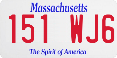 MA license plate 151WJ6