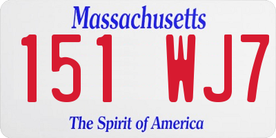 MA license plate 151WJ7