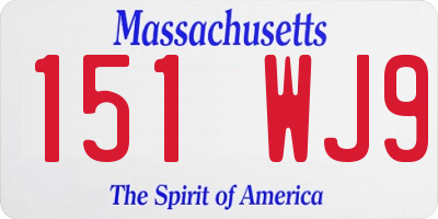 MA license plate 151WJ9