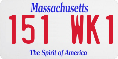 MA license plate 151WK1