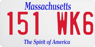 MA license plate 151WK6