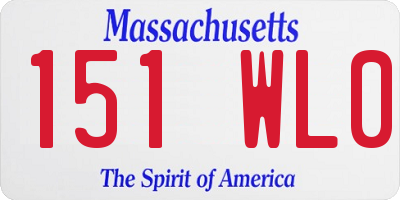 MA license plate 151WL0