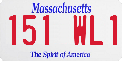MA license plate 151WL1