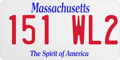 MA license plate 151WL2