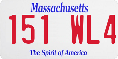 MA license plate 151WL4