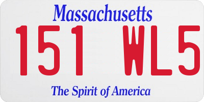 MA license plate 151WL5