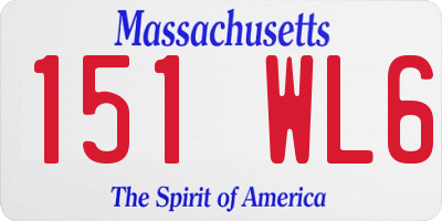MA license plate 151WL6