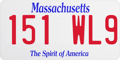 MA license plate 151WL9