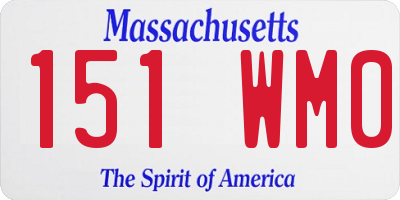 MA license plate 151WM0