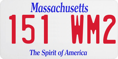 MA license plate 151WM2
