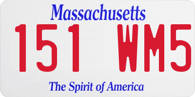 MA license plate 151WM5