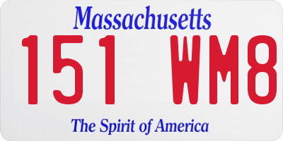 MA license plate 151WM8