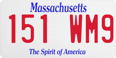 MA license plate 151WM9
