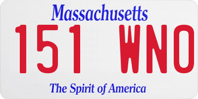 MA license plate 151WN0