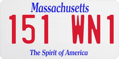 MA license plate 151WN1