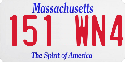 MA license plate 151WN4