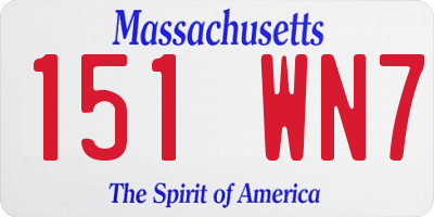 MA license plate 151WN7