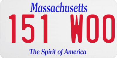 MA license plate 151WO0