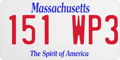 MA license plate 151WP3