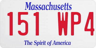 MA license plate 151WP4