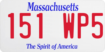 MA license plate 151WP5