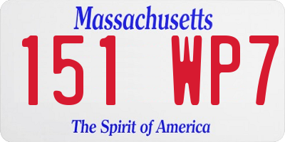 MA license plate 151WP7