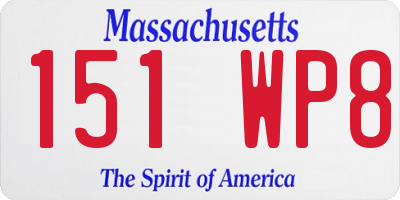 MA license plate 151WP8