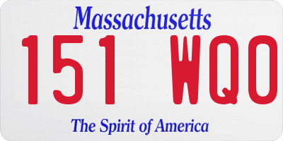 MA license plate 151WQ0