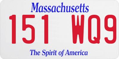 MA license plate 151WQ9