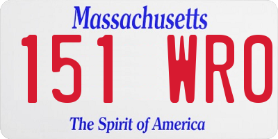 MA license plate 151WR0