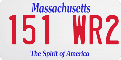 MA license plate 151WR2