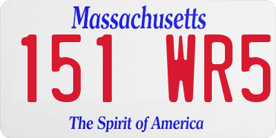 MA license plate 151WR5